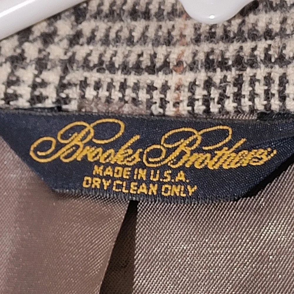 Brooks Brothers Mens 41L Blazer 100% Camel Hair Glen‎ Plaid Sport Coat USA